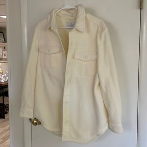 Off white fleece button up